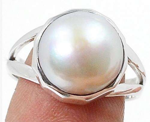 **Wow** Stylish and a Must Have MarBi Pearl Set in Solid 925 Sterling Silver Ring #Size 8.5