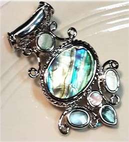 Alluring & Luscious Oval Abalone Set in 925 Silver Pendant