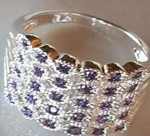 Sweet and Petite Amethyst Set In 925 Sterling Silver Attractive Ring #Size 7