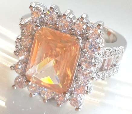 TIMELESS ELEGANCE with this Spessartite Man Made Garnet Set In 925 Sterling Silver#Size 7