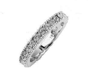 Unique and Petite Faceted Diamonds Set in 18ct Platinum Rolled Gold#Size 6/7/8