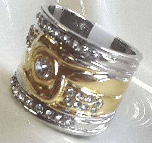 Dazzling Faceted Diamonds Set In 18ct Yellow Rolled Gold #Size 8