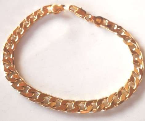 Spectacular 24ct 8mm Solid Yellow Gold Filled Unisex Bracelet
