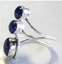Impressive Natural Blue Jasper Set in Solid 925 Sterling Silver Ring #Size 8