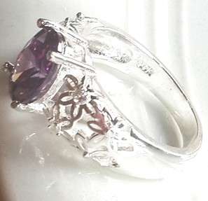 Adorable Amethyst Set in 925 Sterling Silver Ring #Size 8
