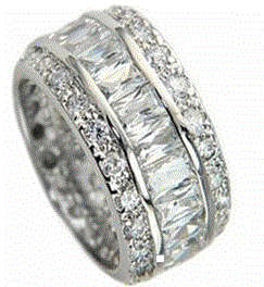 Fabulous Design not to be Missed Memorial Diamonds Set in 925 Sterling Silver Ring #Size 7