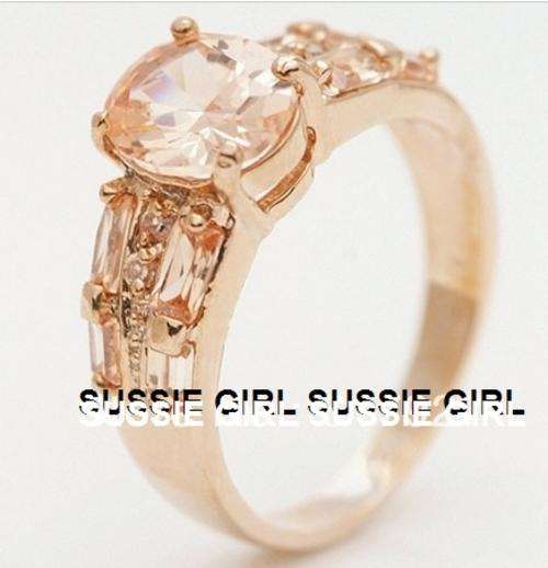 Luxurious Cr. Light Yellow Brown Quartz in 18ct Yellow Rgp Gold Ring #Size 7