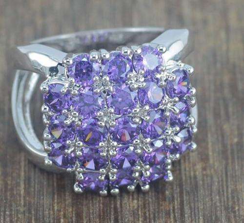 Elegant And Stylish Amethyst Set in 925 Sterling Silver Ring # Size 8