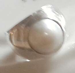 Breathtaking Marbe Pearl Set in Solid 925 Sterling Silver Ring #Size 7