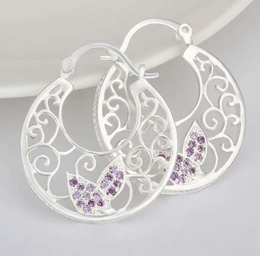 Attractive Amethyst Awesomely Set in 925 Sterling Silver Earrings