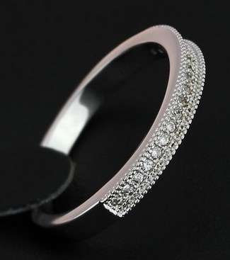 Lovely Memorial Diamonds in 18ct Platinum Rolled Gold Ring #Size 6