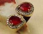 Gorgeous Cr, Blood Red Indian Ruby's Surrounded by Memorial Diamonds #Size 9