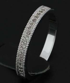 **TRENDY ** DIAMOND CRYSTAL WEDDING RING #SIZE 8