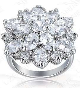**Perfect Cut ** Diamond  Crystal Ring  # Size 9/19 mm