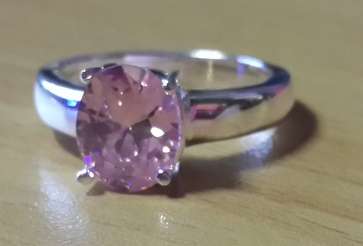 -- Size 8 --  Morganite -- Awesomely -- Set in -- 925 Silver -- Imported Ring --