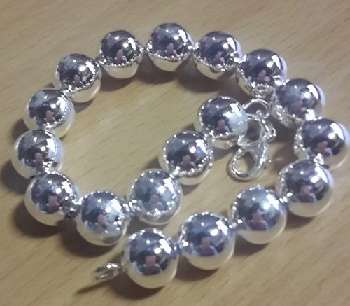 8mm 925 Sterling Silver Imported Pearl Bracelet