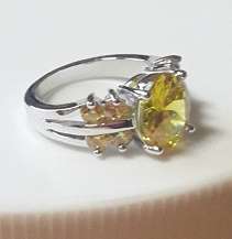 -- Size 7 -- Imported Citrine Stylish Set in 925 Silver Ring