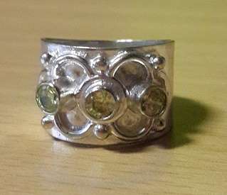 -- Size 6.5 -- Light Green Brazilian Amethyst Set in 925 Silver Ring