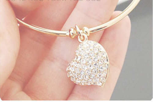 -- Diamond Crystals Awesomely Set in 18ct Yellow Gold  Bangle