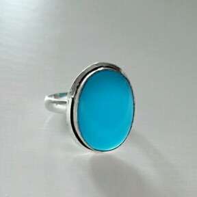 ---- Size 9 ---  Blue Moonstone Gorgeously Set in Genuine 925 Sterling  Silver Ring