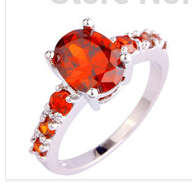 Gorgeous -- Size 8 -- Imported Cr. Red Topaz Ring