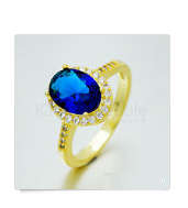 - Size 9 - Amethyst  and Diamond Crystals Set in Real 18ct Gold Plated