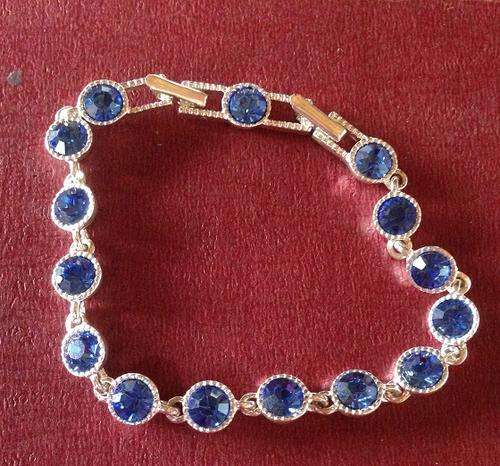 Exquisite  Blue Diamond Crystals Tennis Bracelet