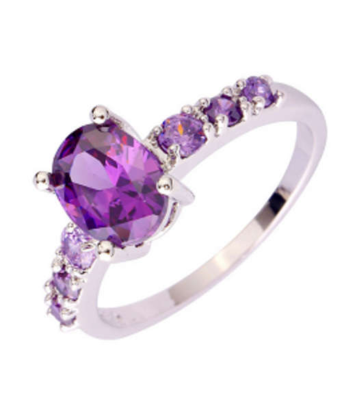 925 Silver -- Size 7 & 9 -- Hm.  Purple Amethyst  Imported Ring