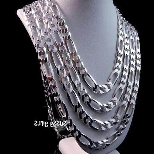 **Wow** 8mm 925 Sterling Silver Imported Filled Figaro Neck Chain (50cm)