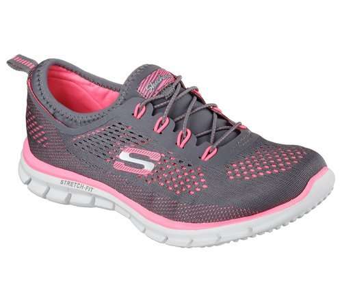 Original SKECHERS - Glider Harmony Charcoal/Pink - Sizes 5, 6, 7, 8