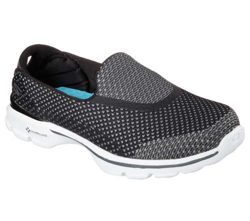 Original SKECHERS - Go Walk 3 Go Knit Black/White - Sizes 3, 4, 5, 6, 7