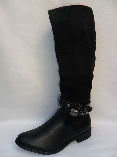 Ladies Boots with Suede-Look Leg - Sizes 3, 4, 5, 6, 7, 8