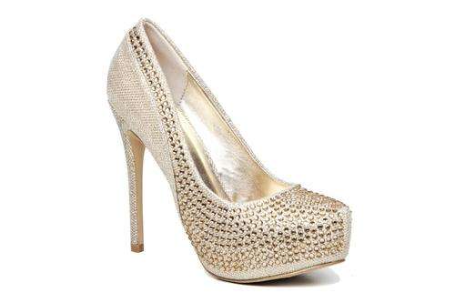 * Evening Heel * MISS BLACK - Agatha Gold Sizes 3, 4, 5, 6, 7, 8
