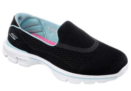 Original SKECHERS - Go Walk 3 Strike Black/Aqua - Size 5