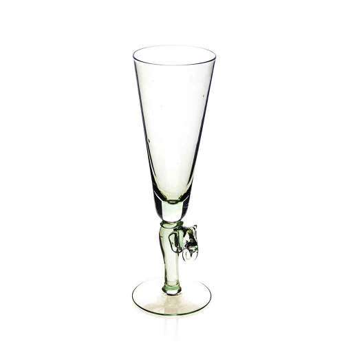 Champagne Flutes with Elephant Stem - Handmade