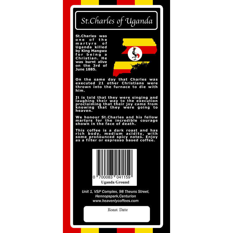 St Charles of Uganda Dark Roast - 250g Plunger Ground