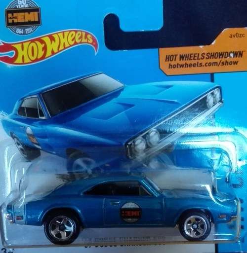 Diecast Hotwheels 69 Dodge Charger 500 (blue)