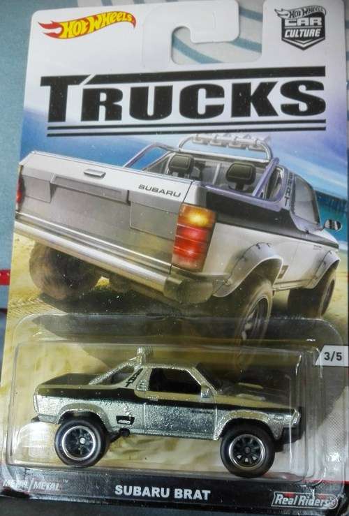 Diecast Hotwheels Car Culture Trucks Subaru Brat Real Rider