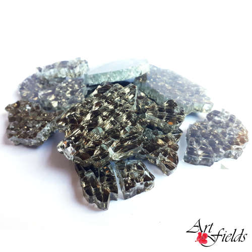 Gem Mosaic Glass 6mm- Brown Cassiterite, 150g