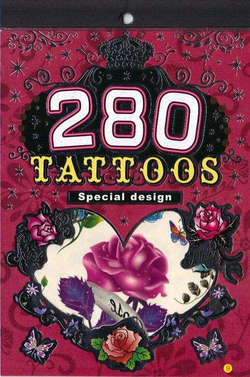 6 PAGES of  Special Design VARIOUS TYPES of Temporary Tattoo Booklets