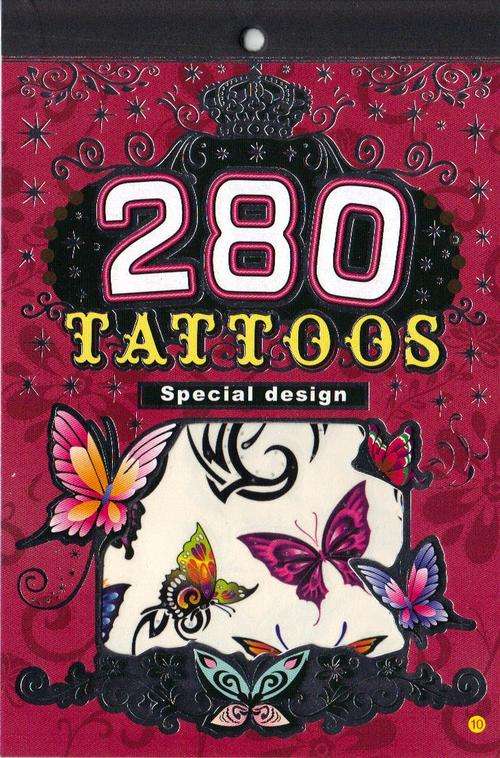 6 PAGES of  Special Design Butterfly style Full Colour Temporary Tattoo Booklet