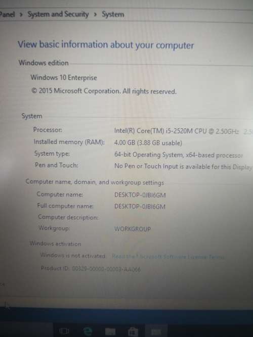 Dell Latitude E6320 Intel Core i5-2520M 2.5GHz 4GB Memory 250GB Hard Drive