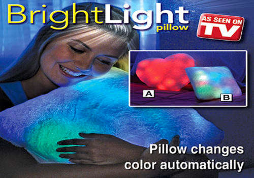 BRIGHT LIGHT PILLOW - PINK BEATING HEART & STAR
