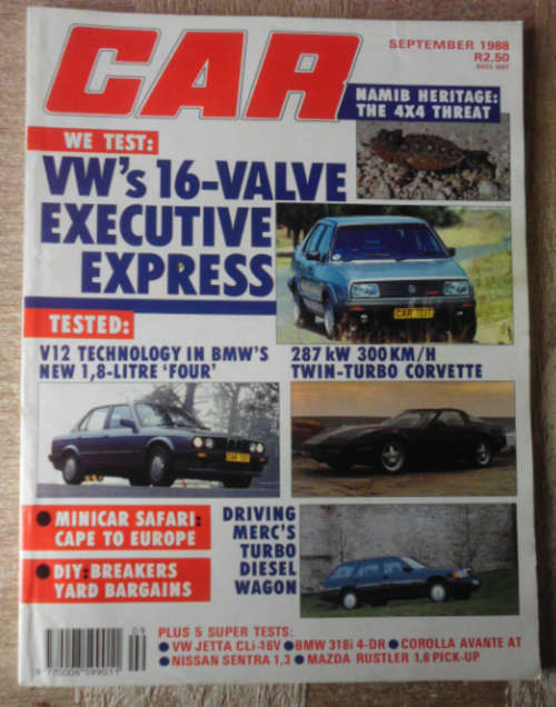 CAR MAGAZINE SEPTEMBER 1988 -VINTAGE CARS