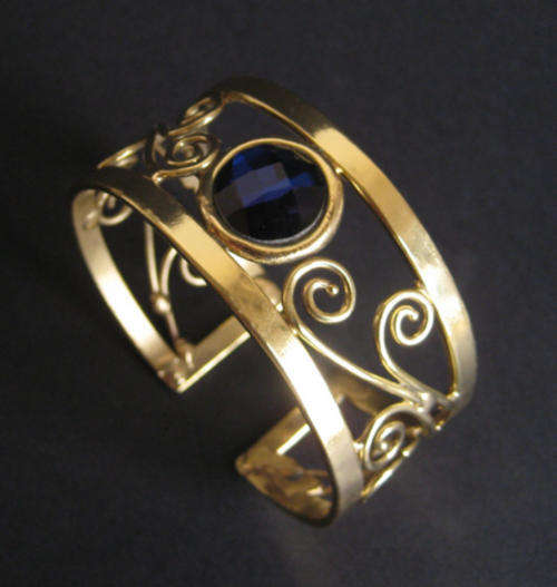 BRASS CUFF BANGLE: SWIRL DESIGN