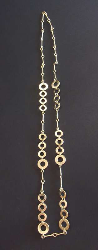 STUNNING QUALITY BRASS CHAIN NECKLACE: CIRCULAR LINKS