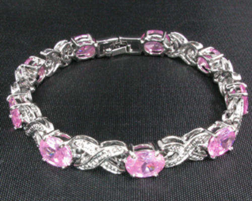 Stunning 18KGP Pink Sapphire sim Bracelet