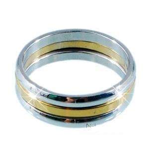 Elegant Silver & Gold Stainless Steel Rings