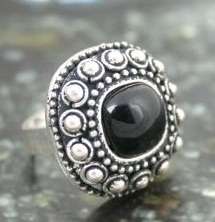 Huge Fashion Vintage Square Black Gemstone Ring