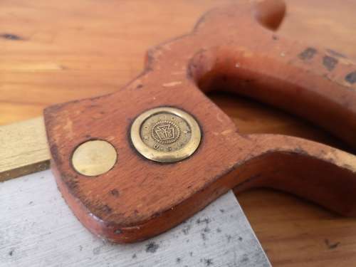 Rare Disston USA 16tpi 8 inch crosscut brass back saw